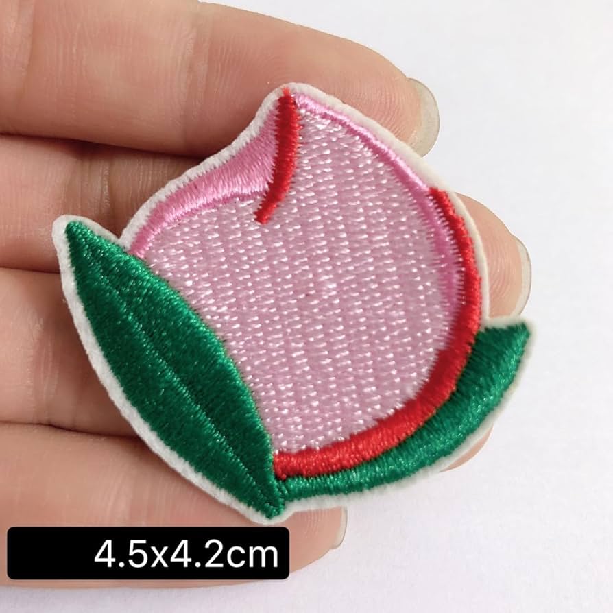 【280円～】色やサイズがカスタマイズできる【刺しゅうアイロンワッペン】桃 刺繍アイロンワッペンフルーツ（桃） : FIND Corp. - 通販